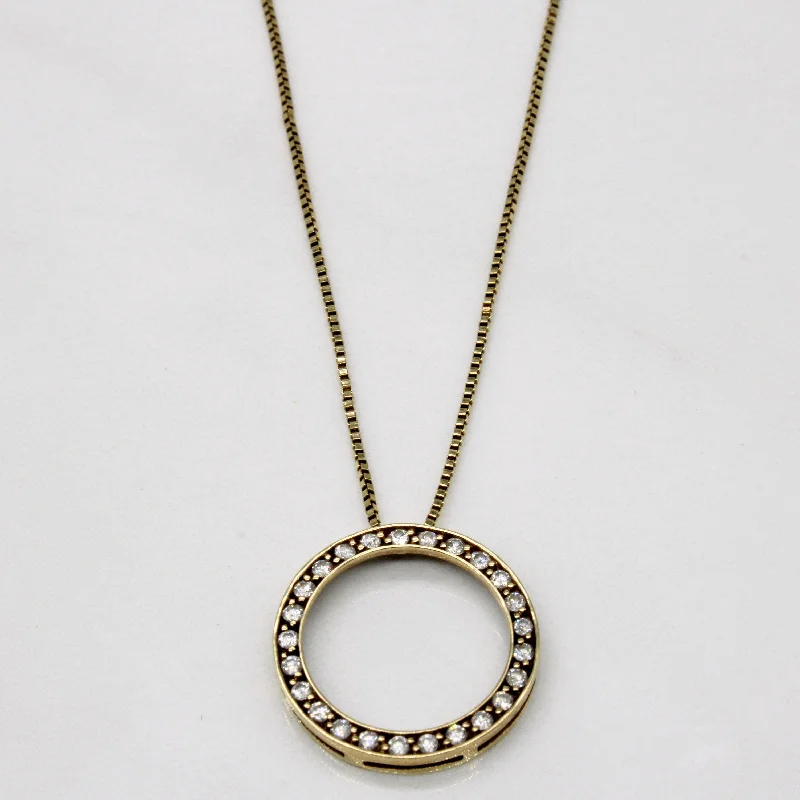 Diamond Circle Pendant & Necklace | 0.26ctw | 20" |