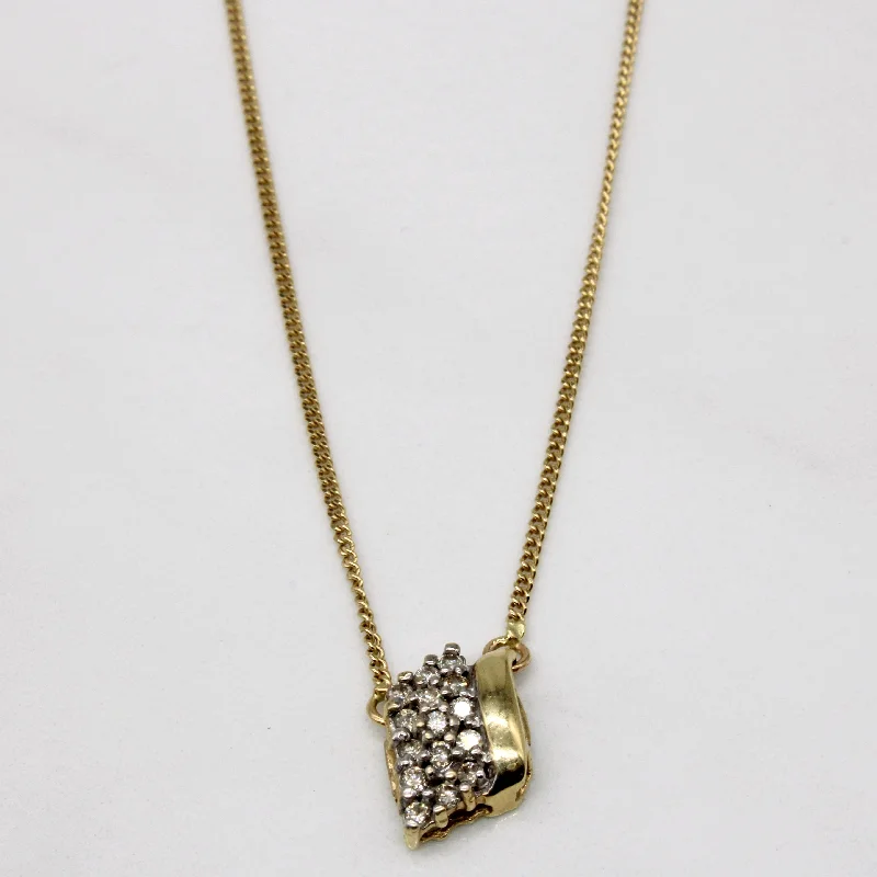 Diamond Cluster Pendant Necklace | 0.22ctw | 16" |