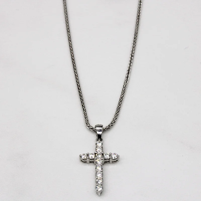 Diamond Cross Pendant & Necklace | 0.51ctw | 15" |