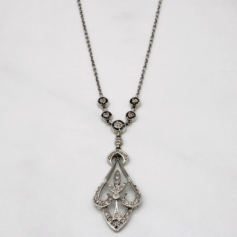 Diamond Drop Pendant Necklace | 0.20ctw | 16" |