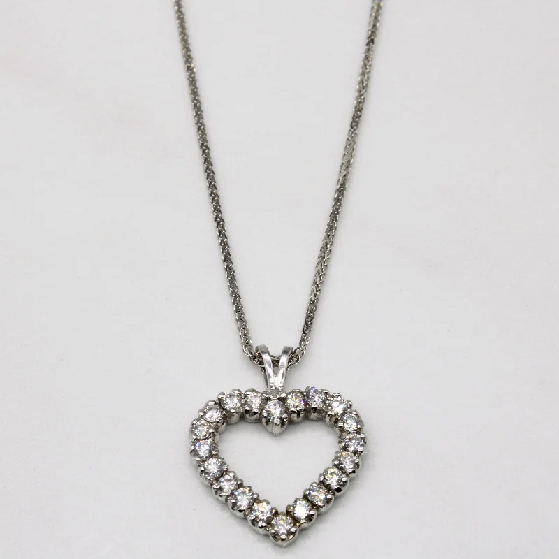 Diamond Heart Pendant & Necklace | 0.60ctw | 16" |