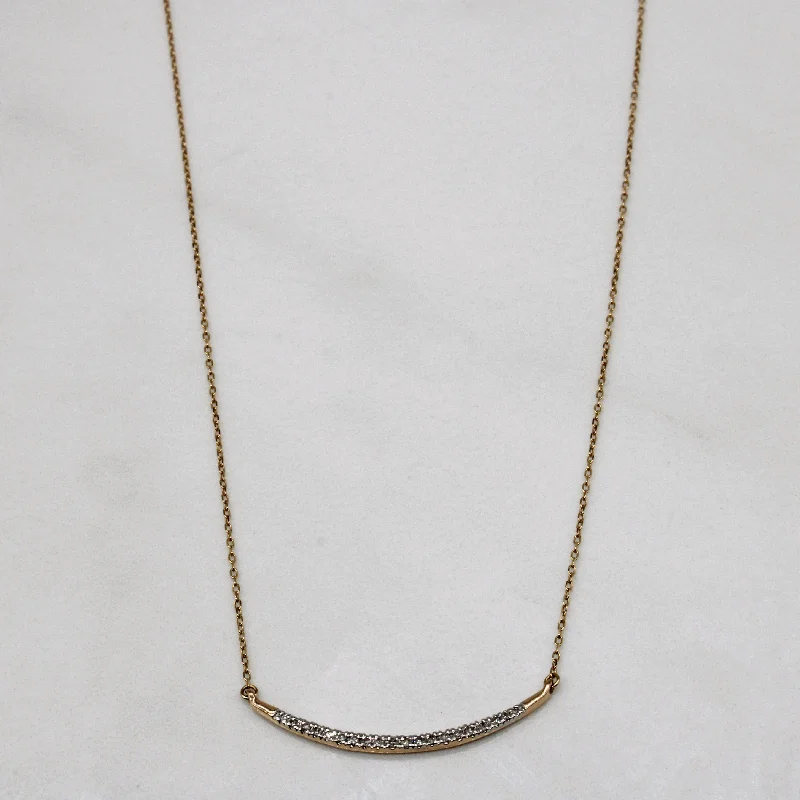 Diamond Scoop Pendant Necklace | 0.04ctw | 17" |