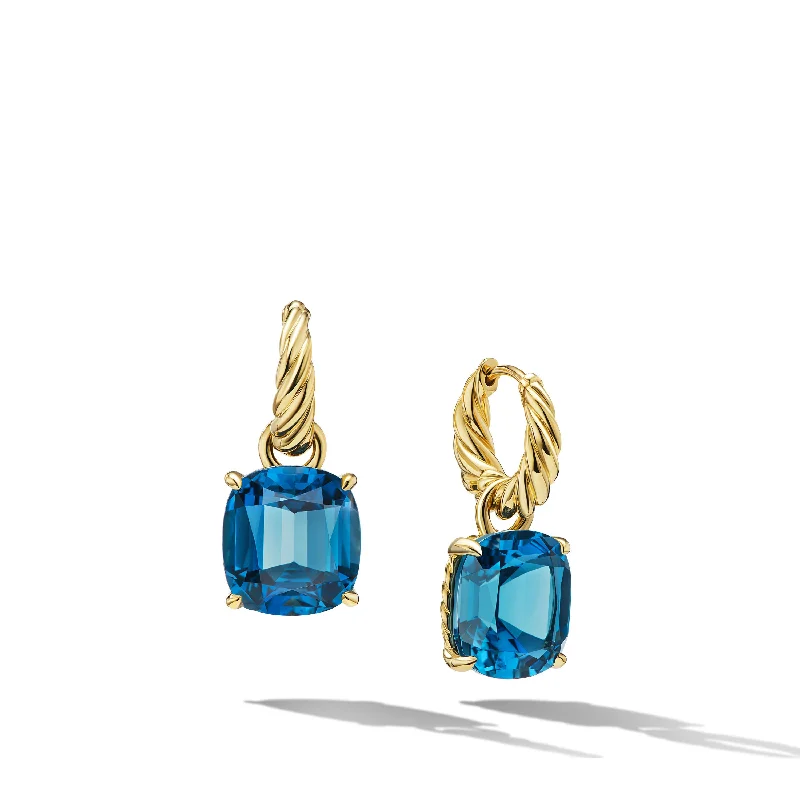 High-Quality Jewelry At A Fraction Of The Cost Marbella™ Drop Earrings in 18K Yellow Gold with Hampton Blue Topaz\, 25mm