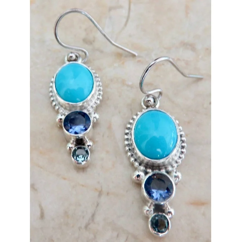 Everyday Jewelry Essentials Now On Sale REVE Jewelry Turquoise & Amethyst Sterling Silver Earrings