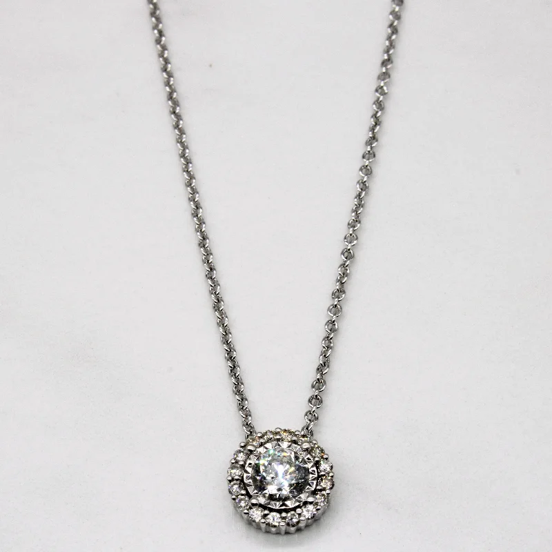 Illusion Set Diamond Pendant & Necklace | 0.94ctw | 20" |