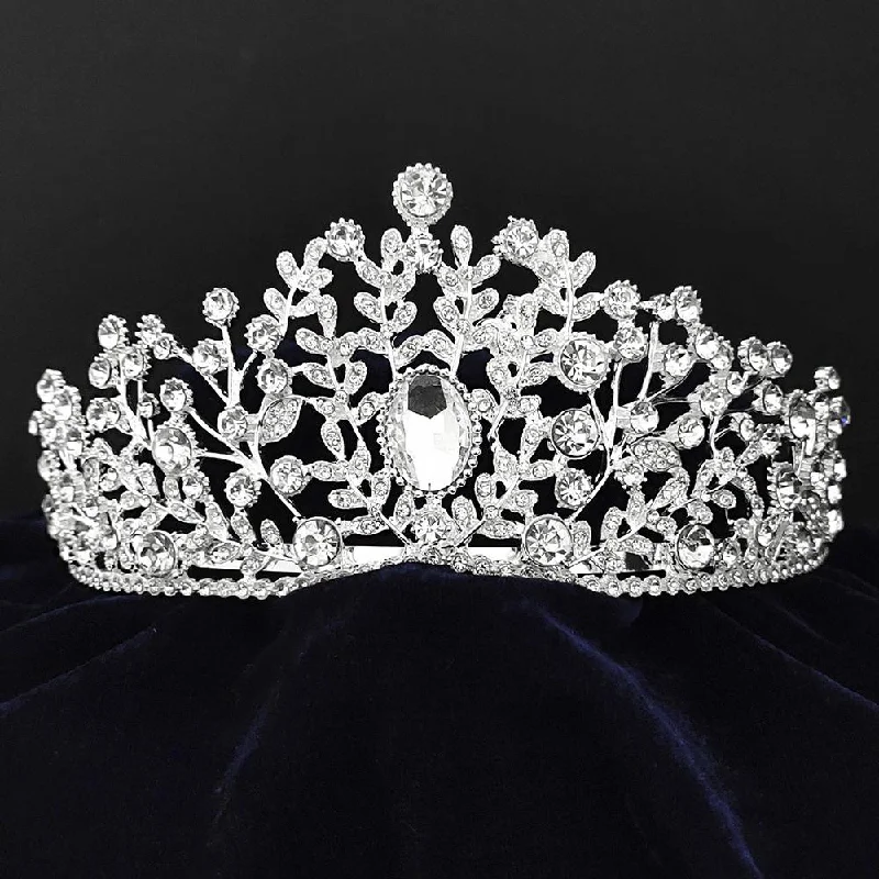 Stunning Statement Jewelry, Unbeatable Discounts Kriaa Silver Plated White Austrian Stone Crown-1506639