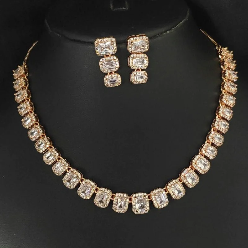 Manisha Jewellery Rose Gold Plated Necklace Set