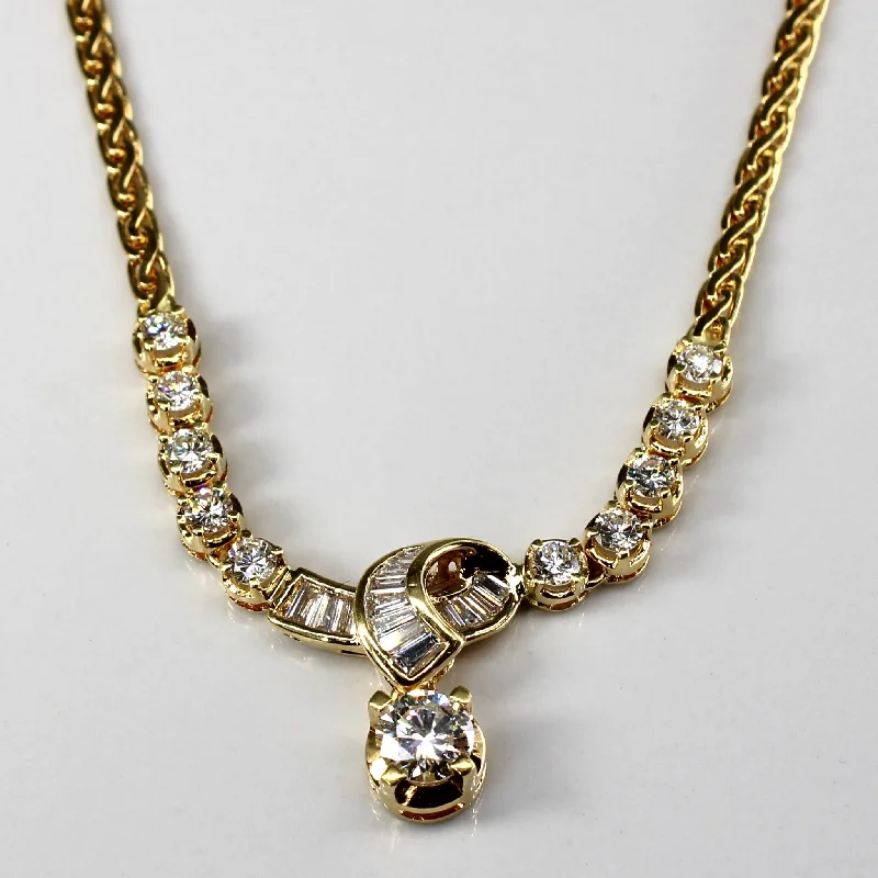 Diamond Gold Chain 18k Necklace | 1.32ctw VS1 F/G | 18" |