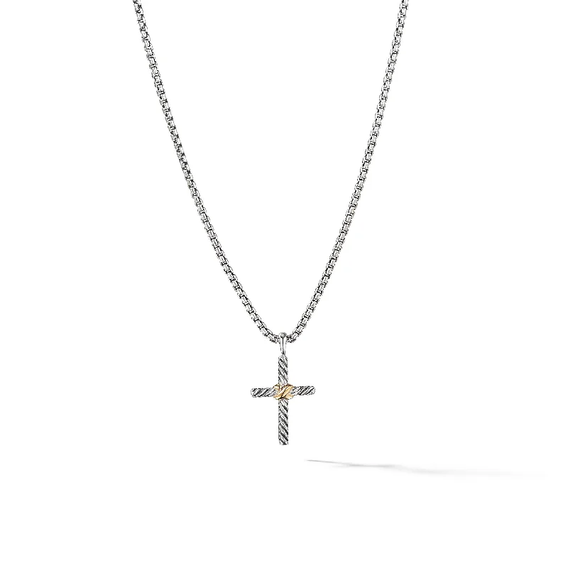 Save On Luxury Jewelry Pieces – Limited-Time Offers Petite X Cross Necklace in Sterling Silver with 14K Yellow Gold\, 24mm