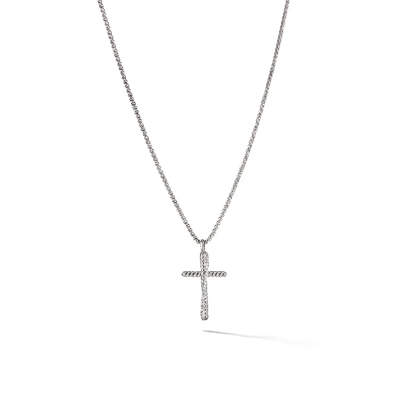 Dazzle With Discounts – Shop Jewelry On Sale Crossover Cross Necklace in Sterling Silver with Diamonds\, 35.6mm