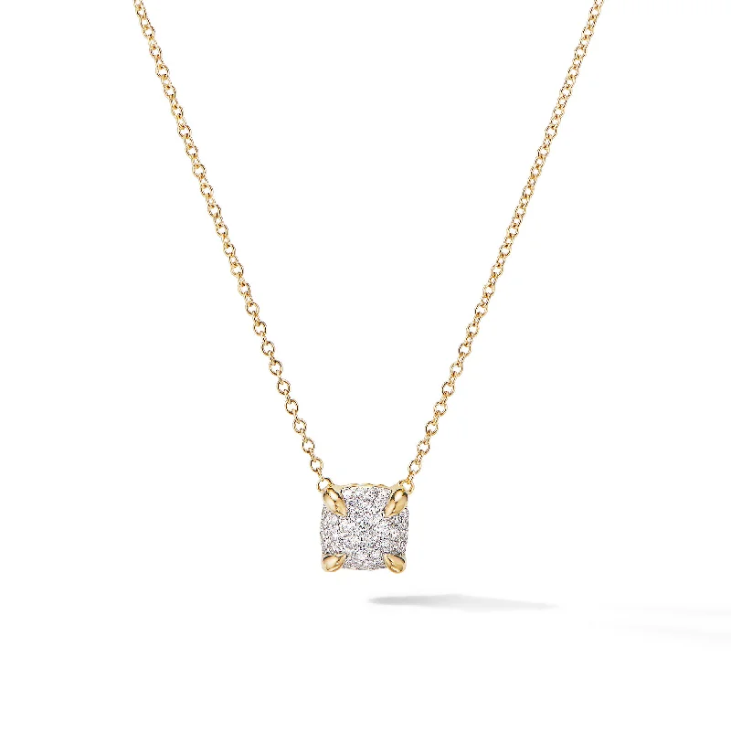 High-Quality Jewelry At A Fraction Of The Cost Petite Chatelaine® Pendant Necklace in 18K Yellow Gold with Pavé Diamonds\, 7mm