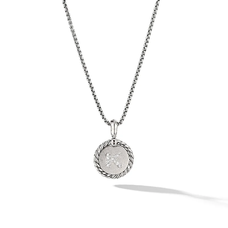 Exclusive Online Discounts On Stylish Jewelry Initial Charm Necklace in Sterling Silver with Diamond K