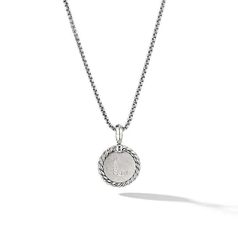 Flash Sale On Exquisite Jewelry – Don't Miss Out Initial Charm Necklace in Sterling Silver with Diamond L