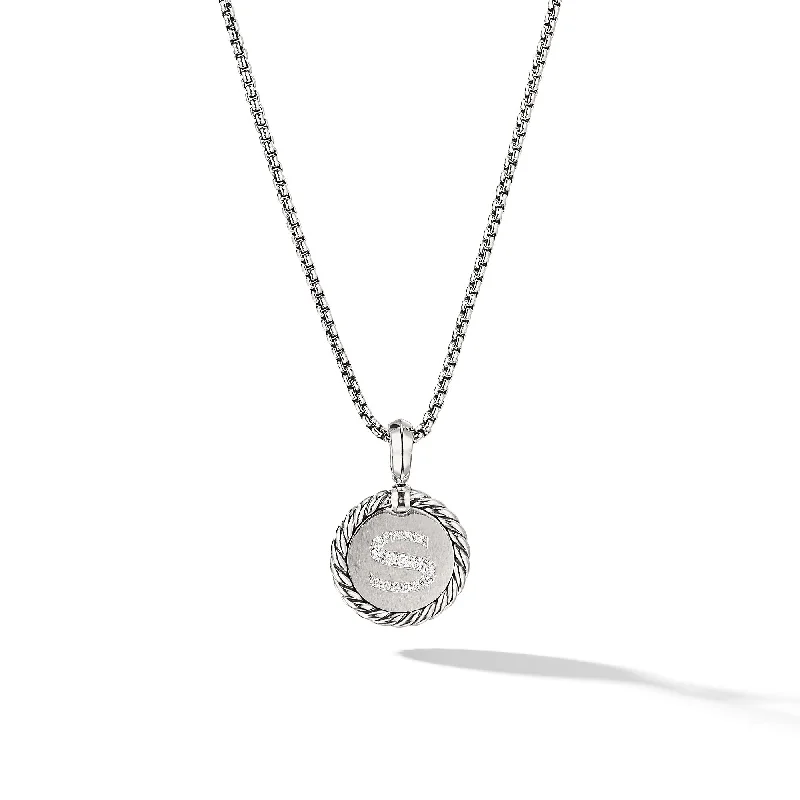 Holiday Jewelry Sale – Perfect Gifts At Great Prices Initial Charm Necklace in Sterling Silver with Diamond S