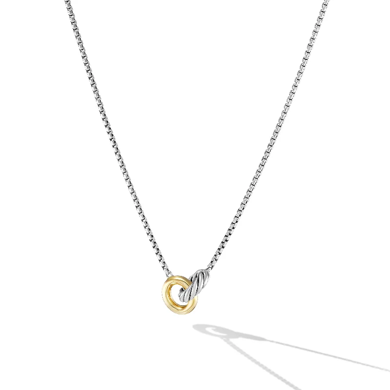 Flash Jewelry Sale – Get Stunning Pieces At Low Prices Petite Cable Linked Necklace in Sterling Silver with 14K Yellow Gold\, 15mm