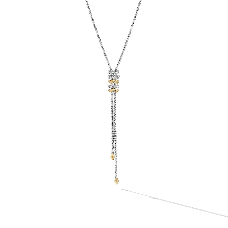 Exclusive Jewelry Markdowns – Limited-Time Offer Zig Zag Stax™ Y Necklace in Sterling Silver with 18K Yellow Gold and Diamonds