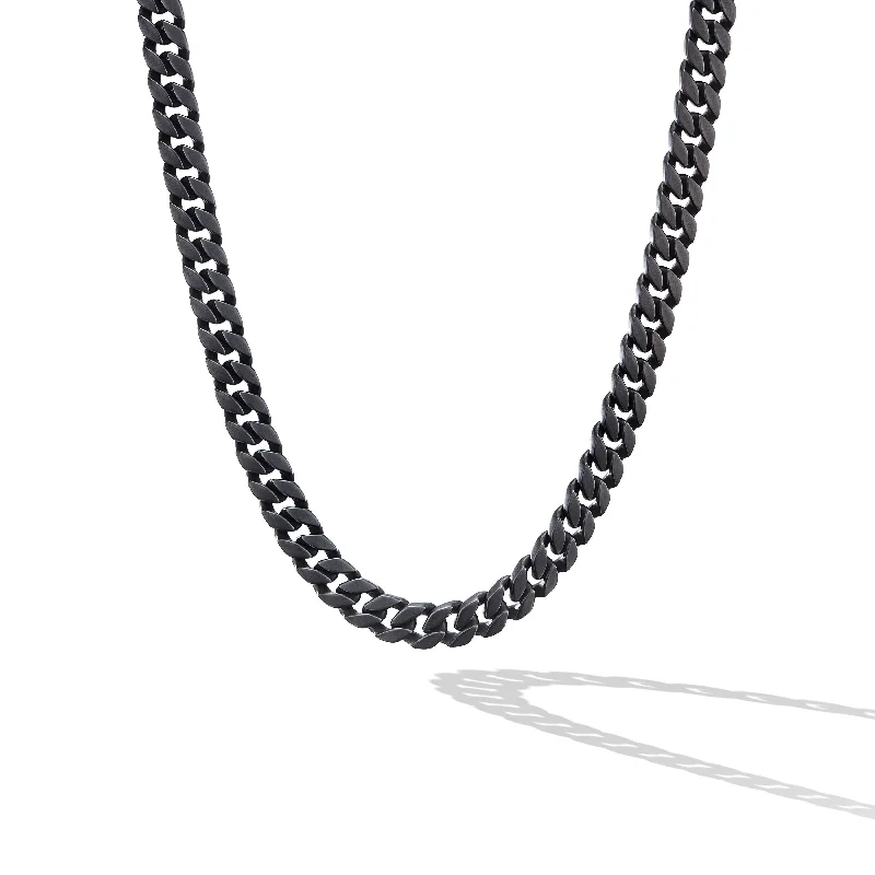 Limited-Time Jewelry Sale – Don't Miss These Deals Curb Chain Necklace in Black Titanium\, 8mm