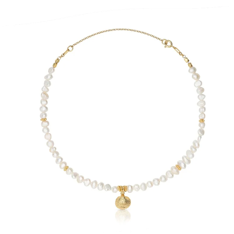 Collar Langob 18K Gold Plated Necklace w. Pearls