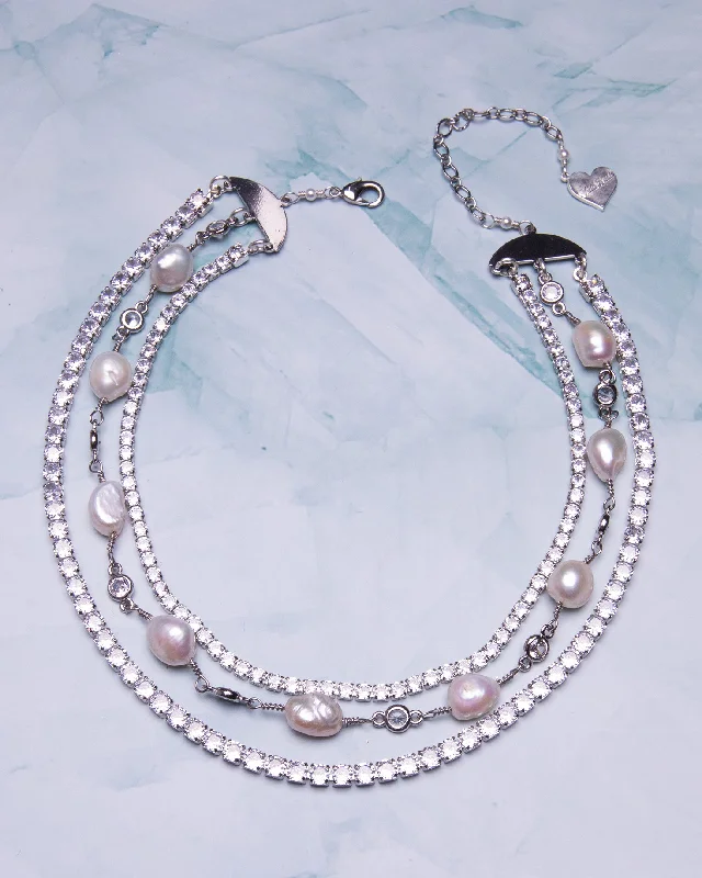 Pearl Cubic Layered Choker