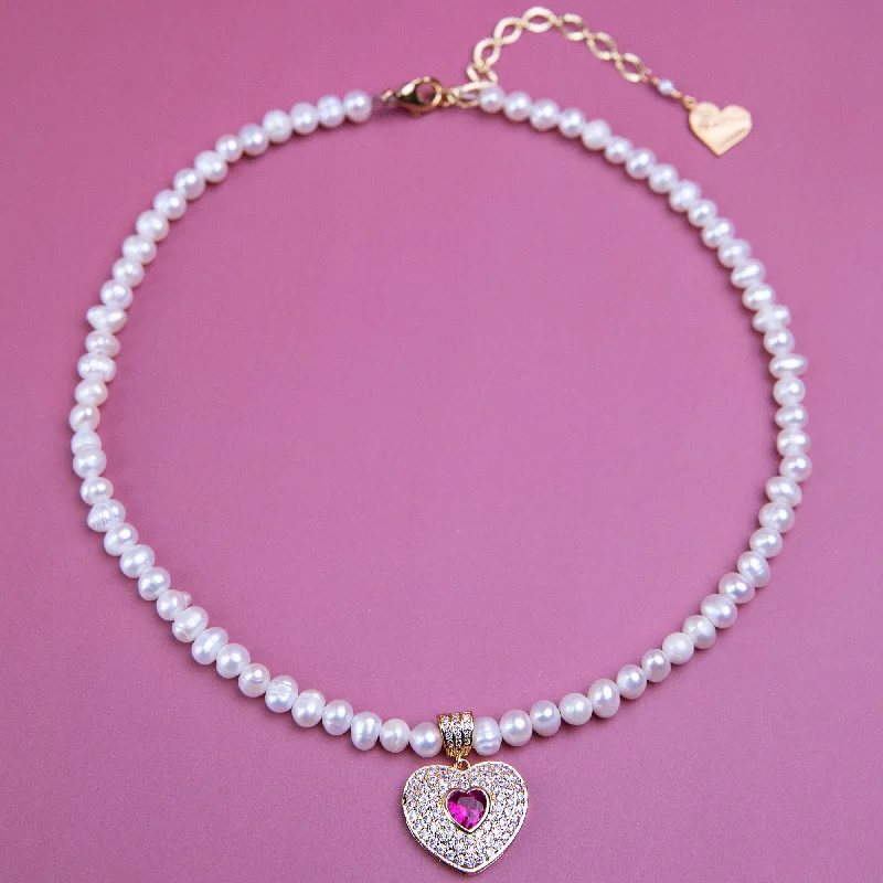 Pearl Royal Heart Necklace