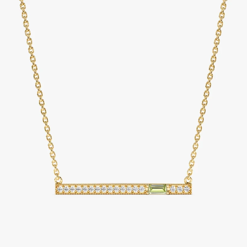 Peridot Diamond Bar Necklace, Madilyn