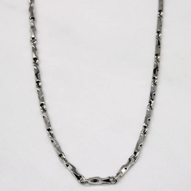 Platinum Bar Link Chain | 20" |