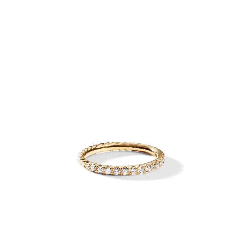 Limited-Stock Jewelry Sale – Shop Before It's Gone Cable Collectibles® Stack Ring in 18K Yellow Gold with Diamonds\, 2mm