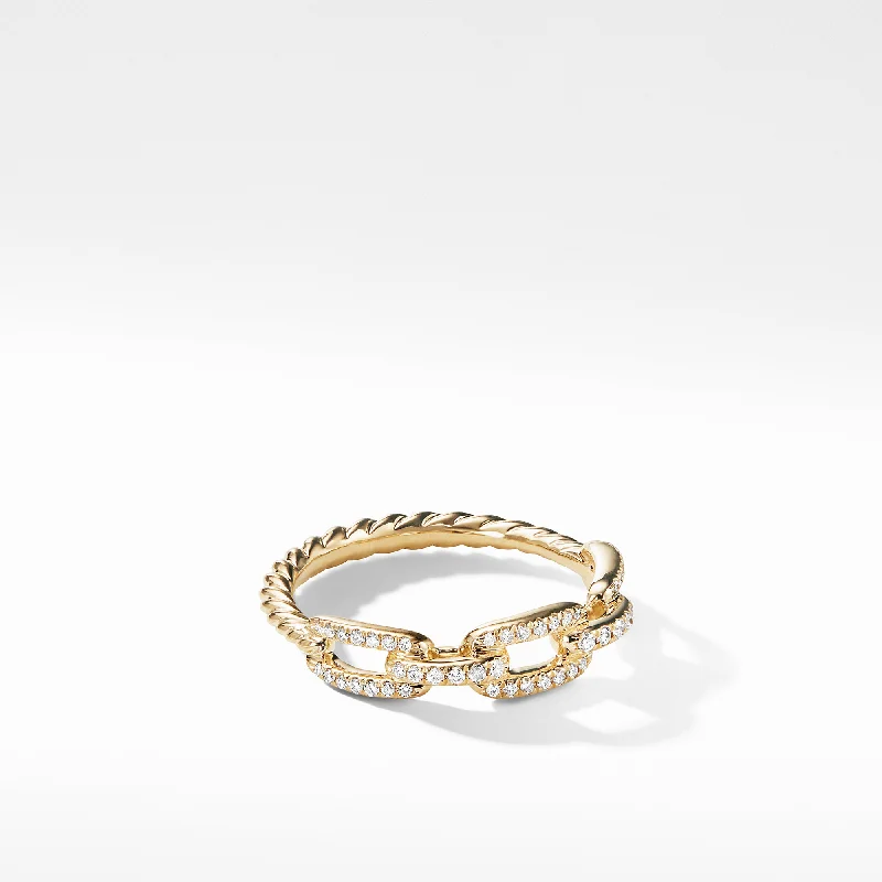 Elegant Necklaces And Bracelets At Limited-Time Offers Stax Chain Link Ring in 18K Yellow Gold with Diamonds\, 4.5mm