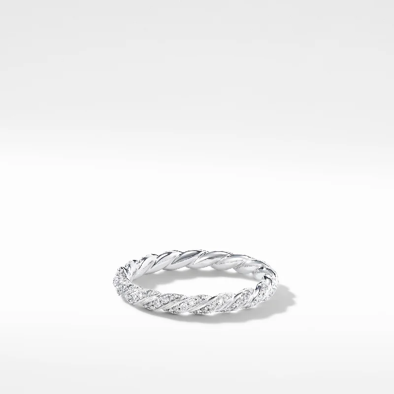 Bold And Beautiful Jewelry Now At Irresistible Prices Pavé Petite Band Ring in 18K White Gold with Diamonds\, 2.8mm