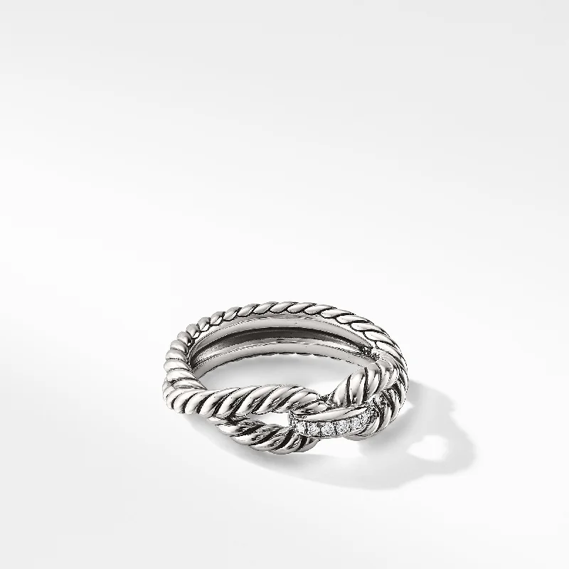 Upgrade Your Collection With Our Limited-Time Jewelry Sale Cable Loop Band Ring in Sterling Silver with Diamonds\, 7mm