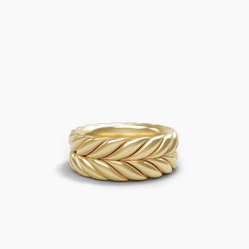 Upgrade Your Collection With Our Limited-Time Jewelry Sale Chevron Band Ring in 18K Yellow Gold\, 8.5mm