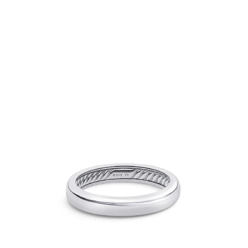 Shop Handcrafted Jewelry At Special Promotional Rates DY Classic Band Ring in Grey Titanium\, 4mm