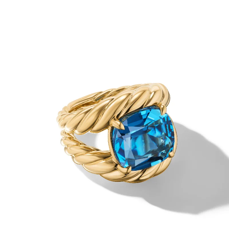 Make Every Moment Shine – Jewelry Discounts Available Marbella™ Ring in 18K Yellow Gold with Hampton Blue Topaz\, 20mm