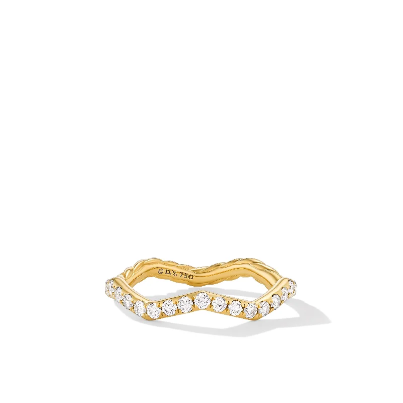 Don't Miss These Dazzling Jewelry Discounts Zig Zag Stax™ Ring in 18K Yellow Gold with Diamonds\, 2mm