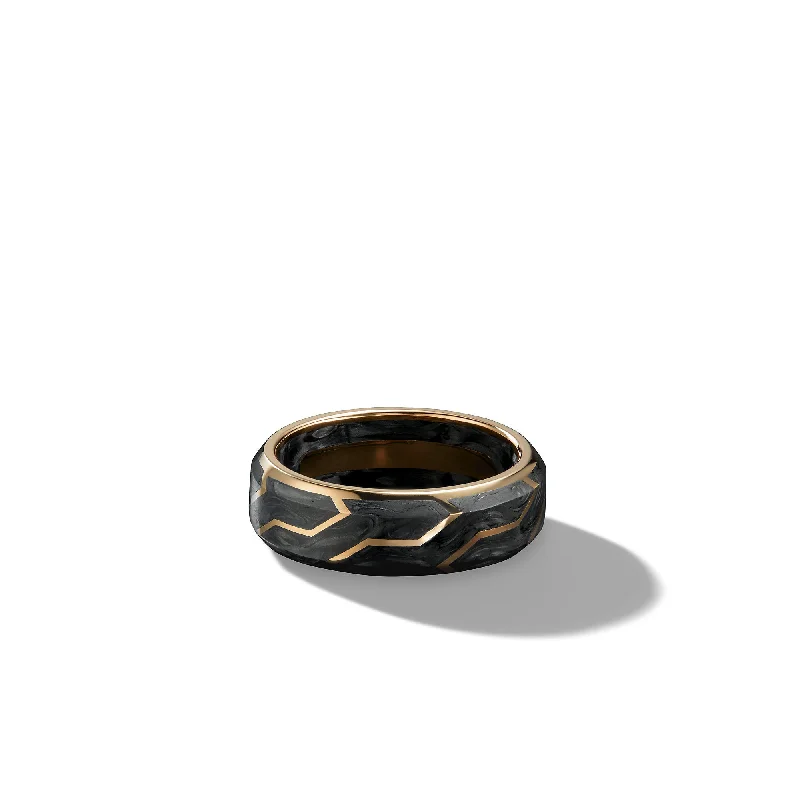 Premium Jewelry, Premium Discounts – Act Fast Forged Carbon Band Ring in 18K Yellow Gold\, 8.5mm