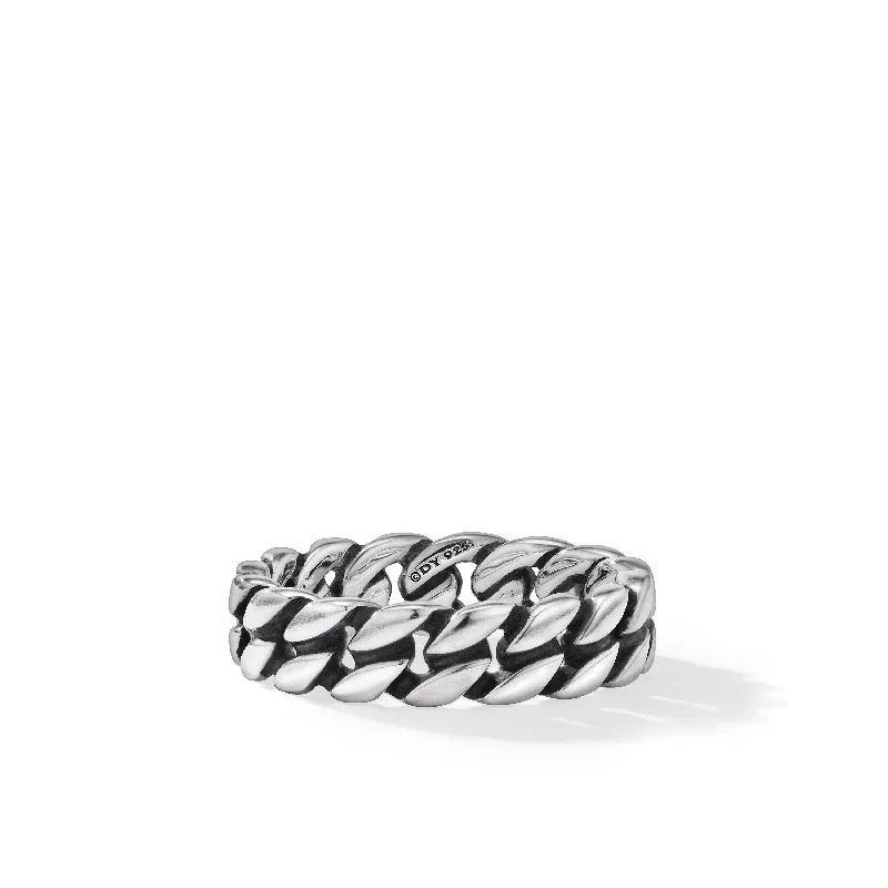 Upgrade Your Jewelry Collection For Less Curb Chain Band Ring in Sterling Silver\, 6mm