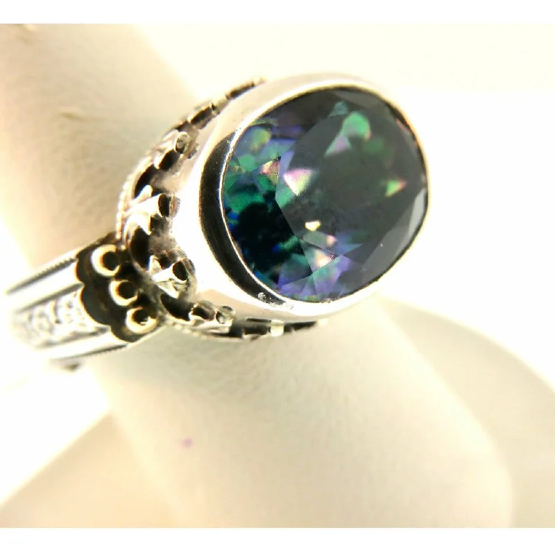 Your Perfect Accessory Now At The Best Price Reve Jewelry Rainbow Topaz Sterling Silver & 14kt Gold  Ring