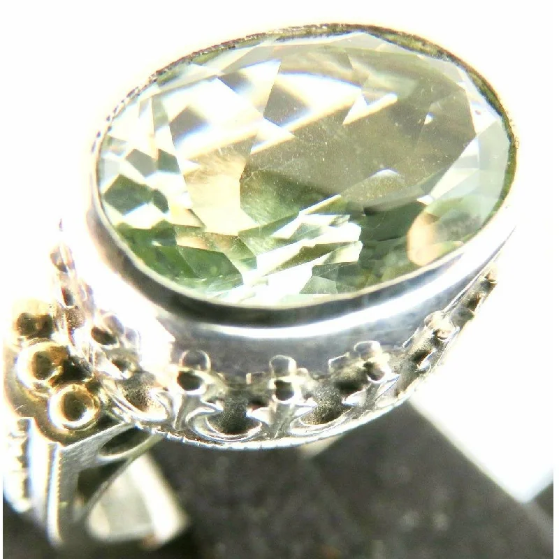 Discounted Luxury Jewelry – Shine Without The Splurge Reve Jewelry Oval Green Amethyst  Sterling Silver & 14kt Gold  Ring