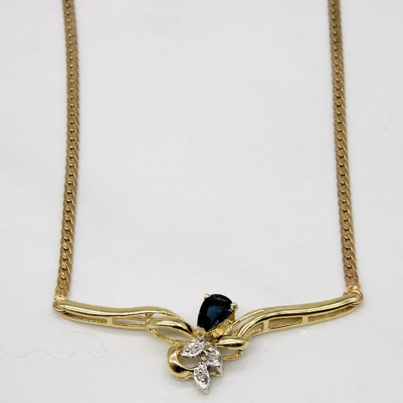 Sapphire & Diamond Necklace | 0.50ct, 0.02ctw | 16" |