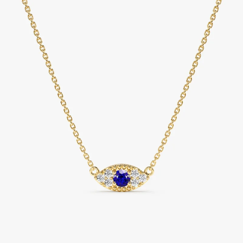 Sapphire & Diamonds Eye Necklace, Margaret