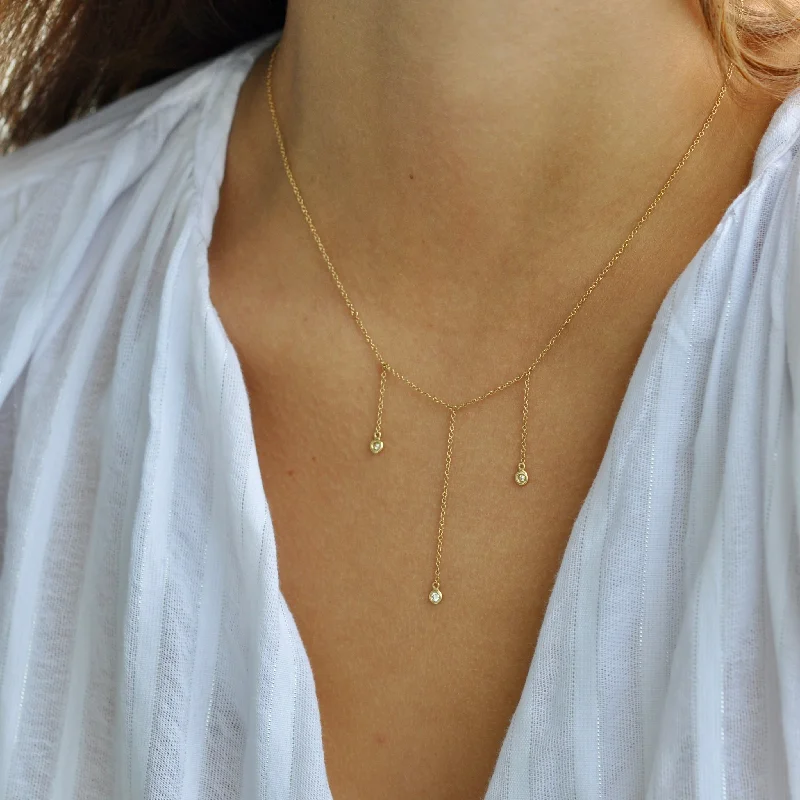 SCOUT CHAIN  DIAMOND DROP NECKLACE