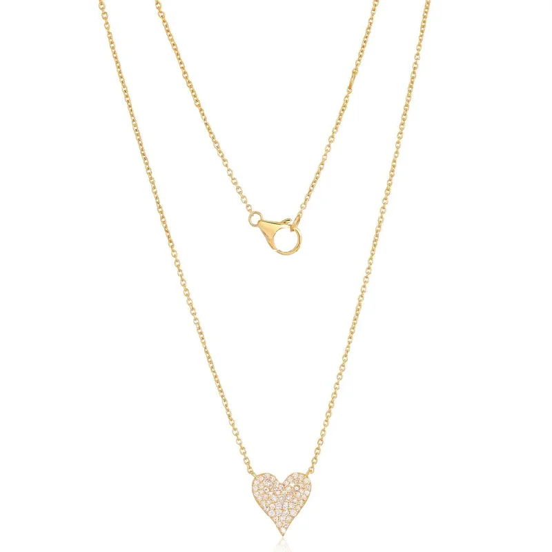 SEBASTIAN  DIAMOND HEART NECKLACES - BLACK + WHITE DIAMONDS