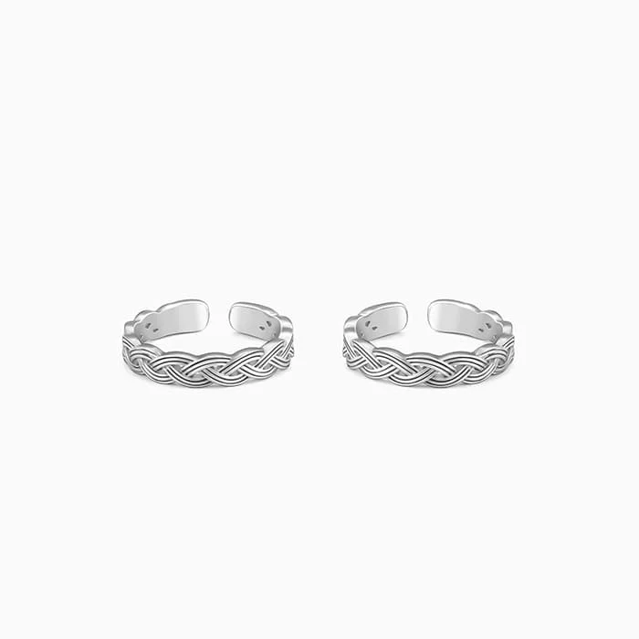 Silver Celtic Tide Toe Rings