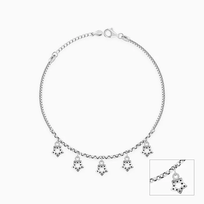 Silver Cosmic Dance Anklet