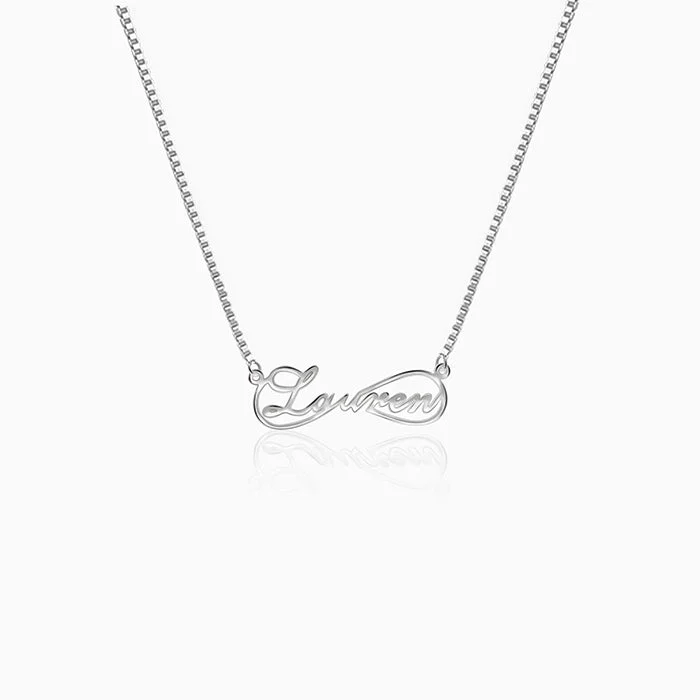 Silver Personalised Infinite Promises Pendant