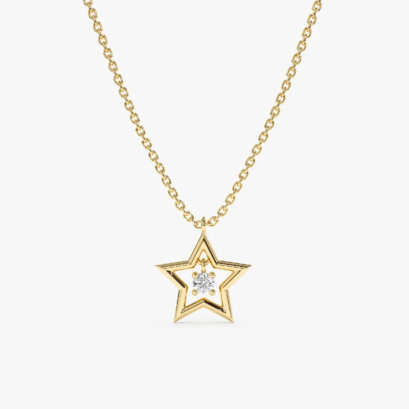 Single Diamond Star Necklace, Skylar