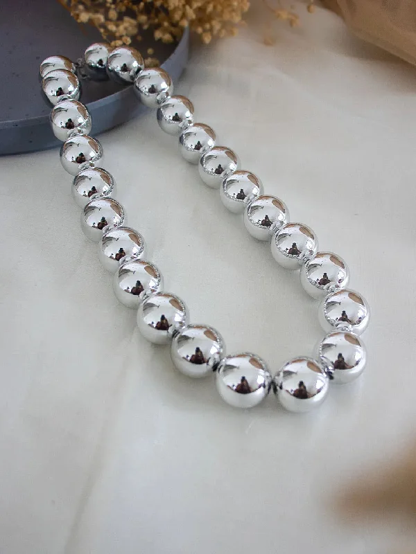 Stainless Steel Chunky Ball Beaded Necklace