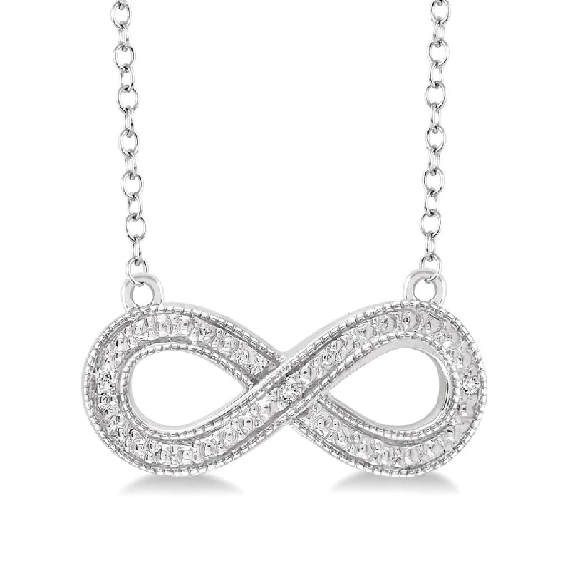 Sterling Silver Infinity Diamond Necklace