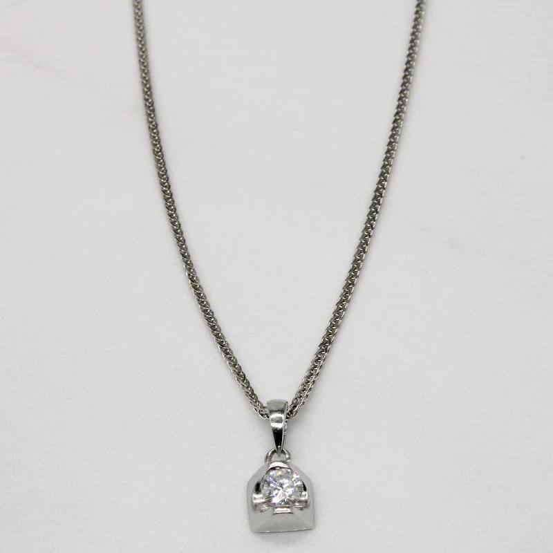 Tension Set Diamond Pendant & Necklace | 0.20ct | 18" |