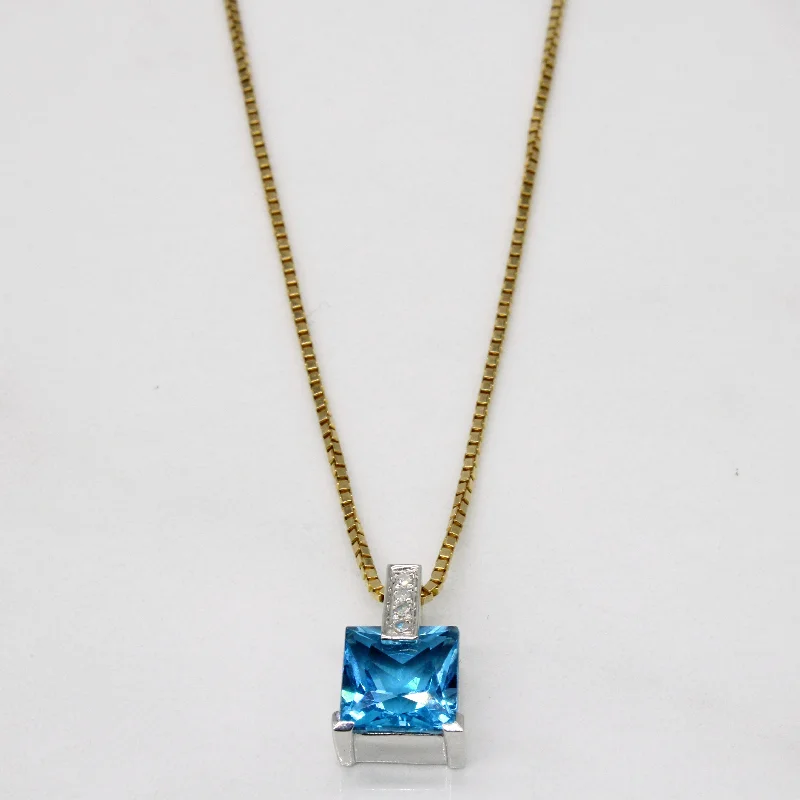 Topaz & Diamond Pendant & Necklace | 2.95ct, 0.02ctw | 20" |